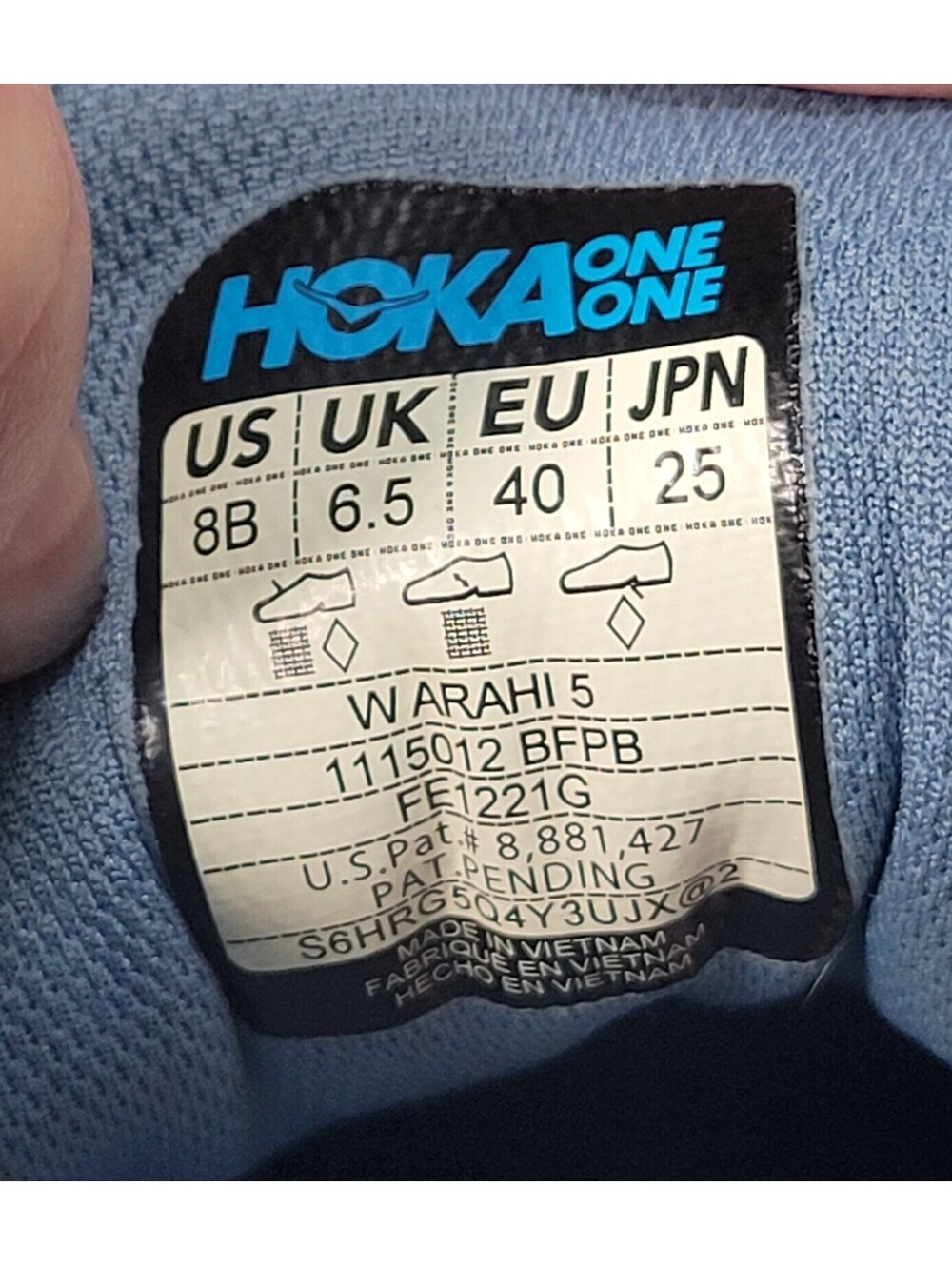 Hoka Arahi 5 Size 8 B Womens Blue Fog Provincial Blue Running Shoes 1115012 BFPB - Picture 10 of 16